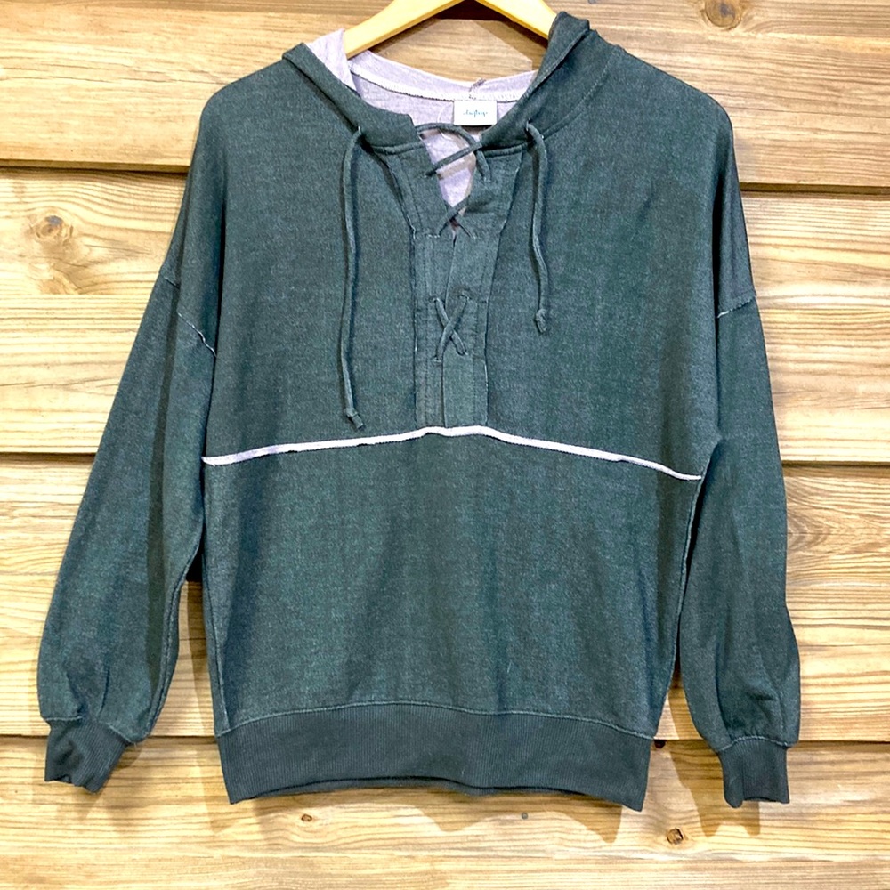 Daytrip Lace Up Hooded Top